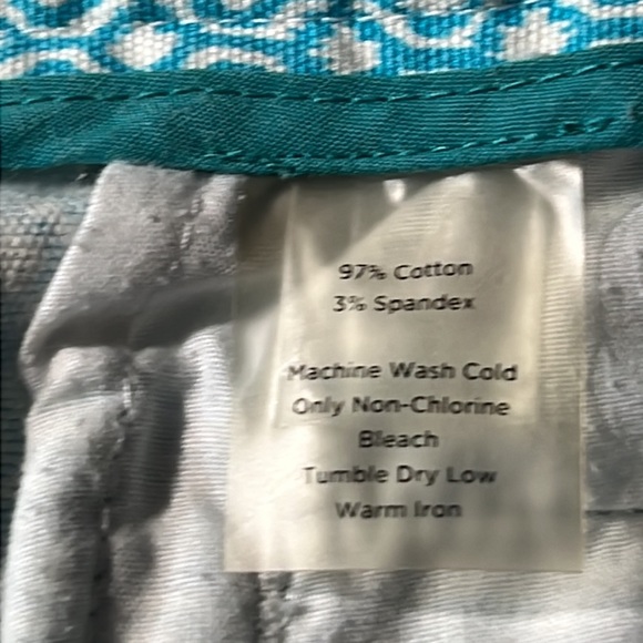 Talbots EUC aqua blue and white print pants.  Size 20 - Picture 3 of 4
